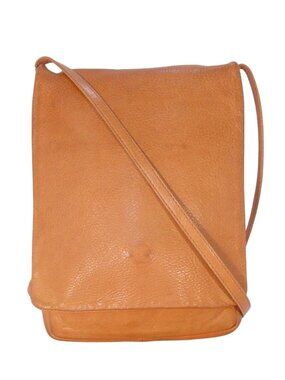 JULIA DUREN $150 Vintage Tan Leather Crossbody Bag - Made in USA